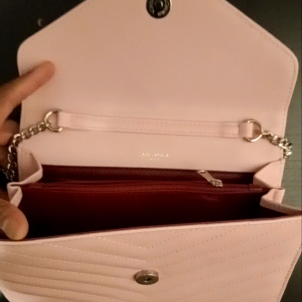 pale pink YSL crossbody bag